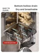Onion, ginger, garlic, and chili pepper storage box, multi-functional kitchen storage rack, suction cup wall-mounted storage device