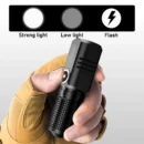10000 LM mini powerful led flashlight xhp50 built-in battery 3 modes usb rechargeable flash light edc torch lamp flashlights